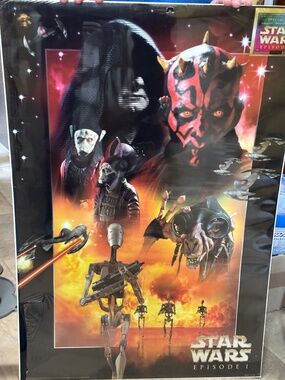 VINTAGE 1999 Star Wars Episode 1 "Villains" Chrome Poster 24X36 UNOPENED